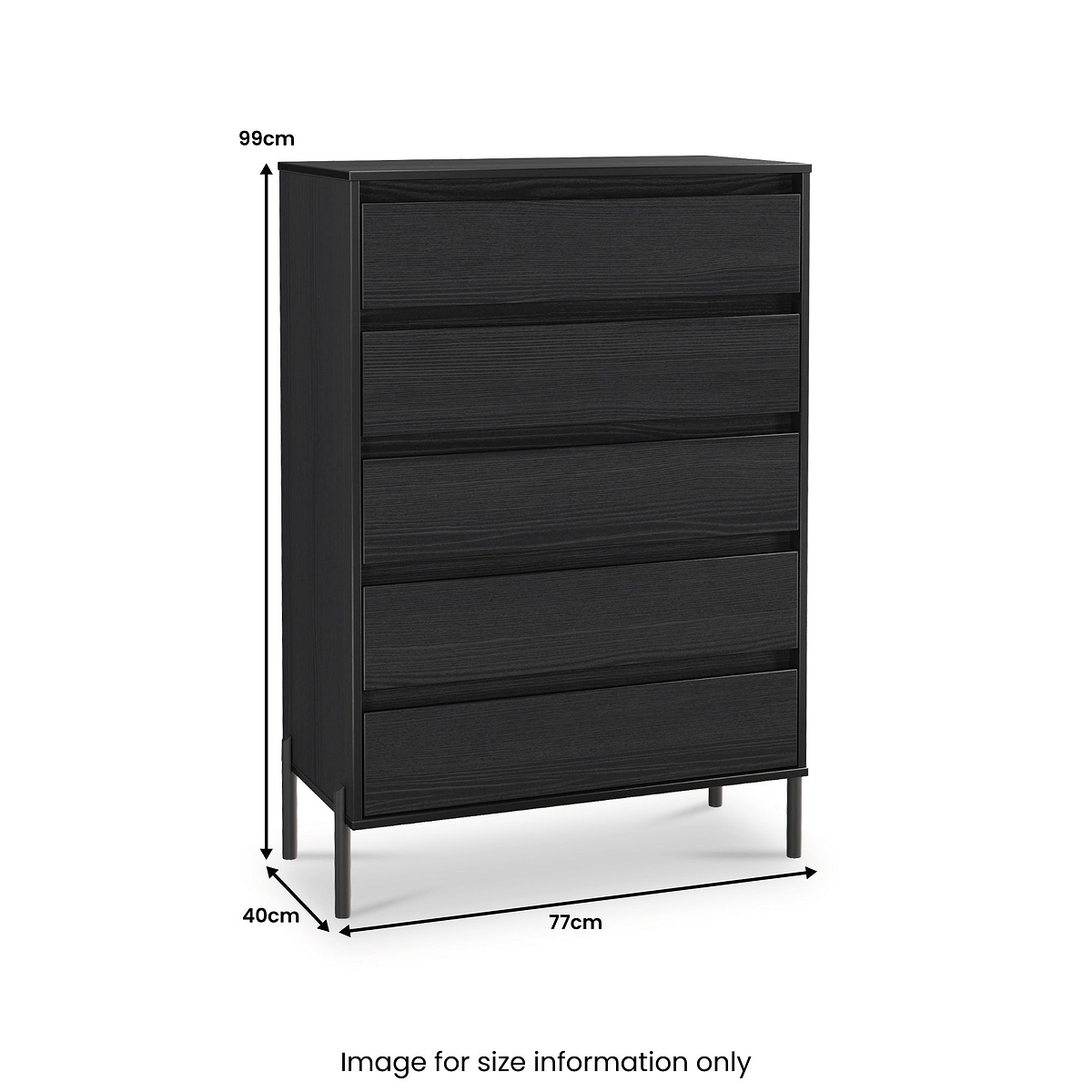 Axton 5 Drawer Chest Black Ash from Roseland 
