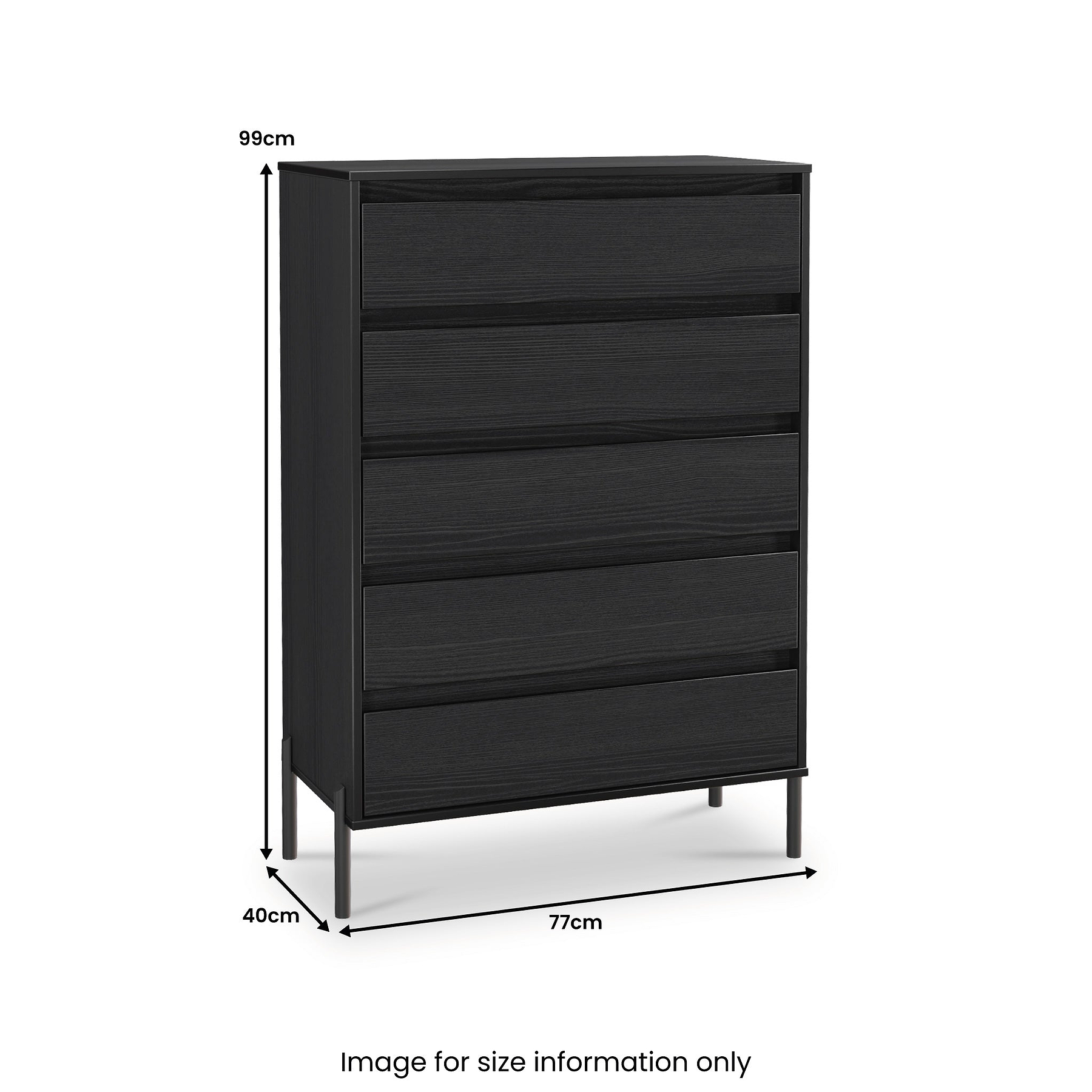 Axton 5 Drawer Chest Black Ash from Roseland 