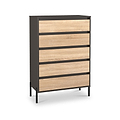 Axton 5 Drawer Chest Oak Graphite from Roseland Furniture