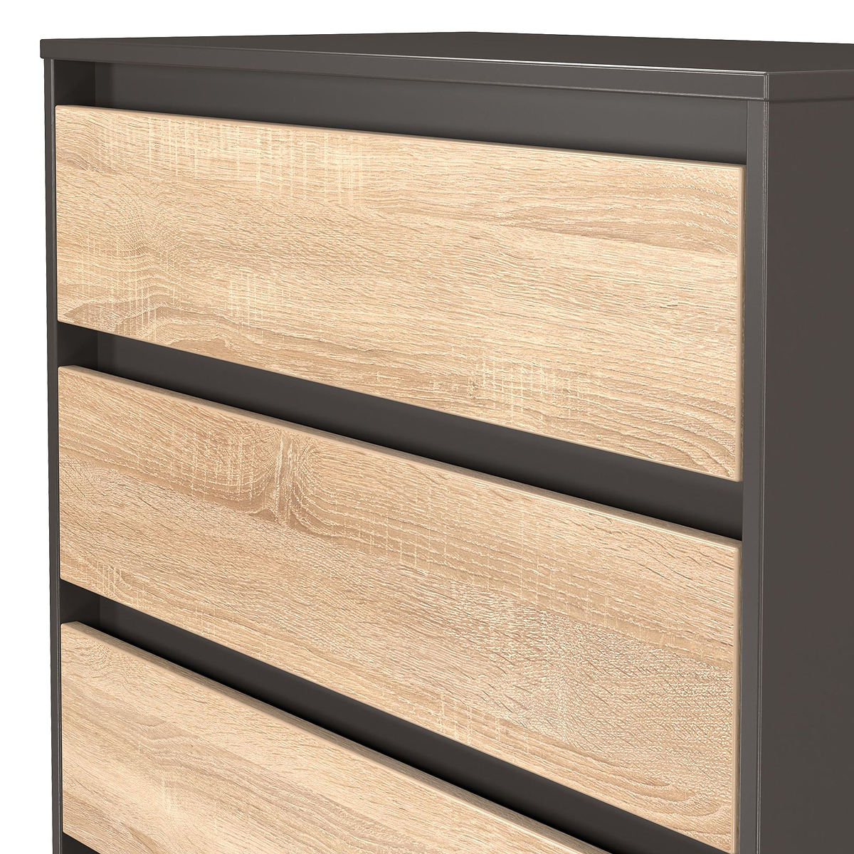 Axton 5 Drawer Chest Oak Graphite from Roseland Furniture