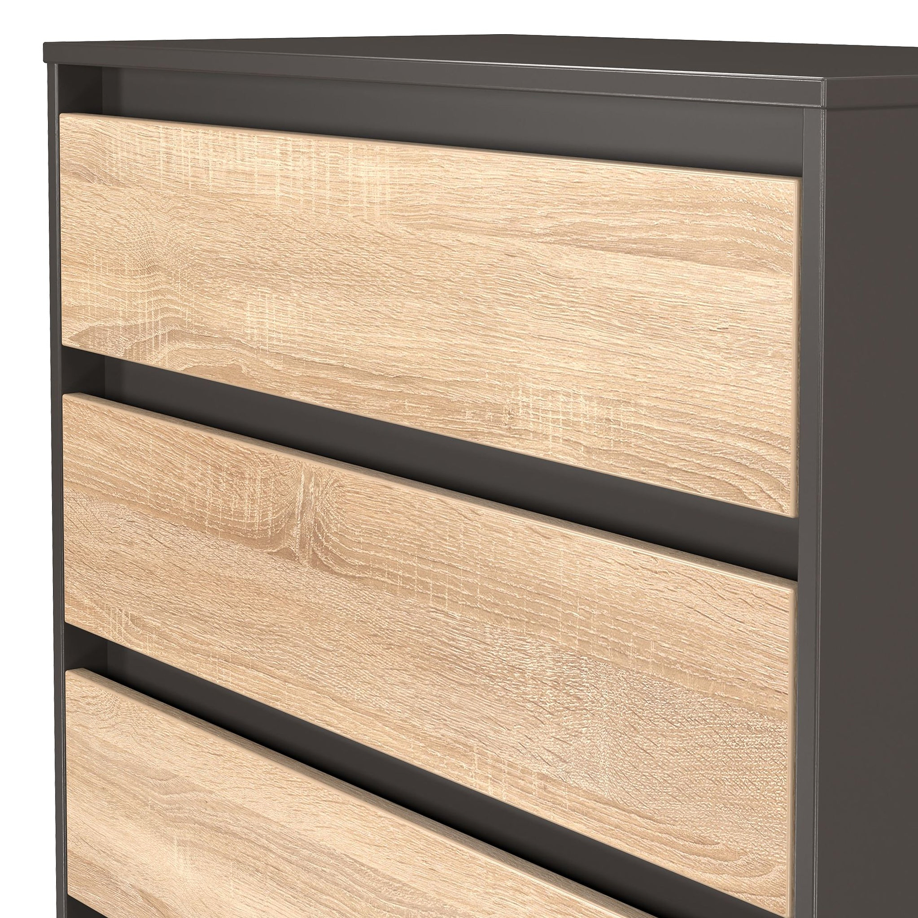 Axton 5 Drawer Chest Oak Graphite from Roseland Furniture
