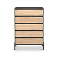 Axton 5 Drawer Chest Oak Graphite from Roseland Furniture
