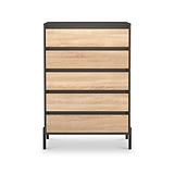 Axton 5 Drawer Chest Oak Graphite from Roseland Furniture