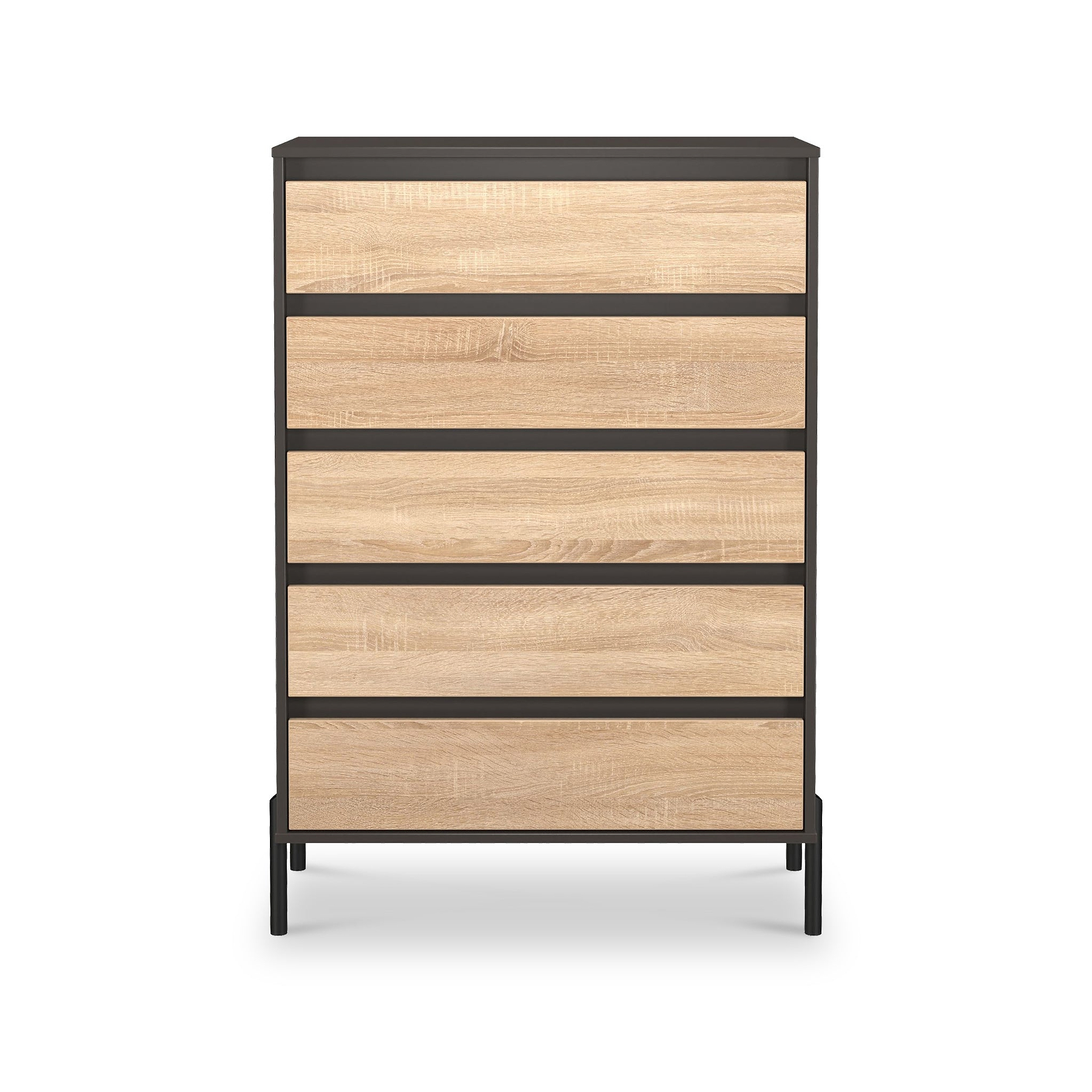 Axton 5 Drawer Chest Oak Graphite from Roseland Furniture