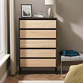 Axton 5 Drawer Chest Oak Graphite from Roseland Furniture
