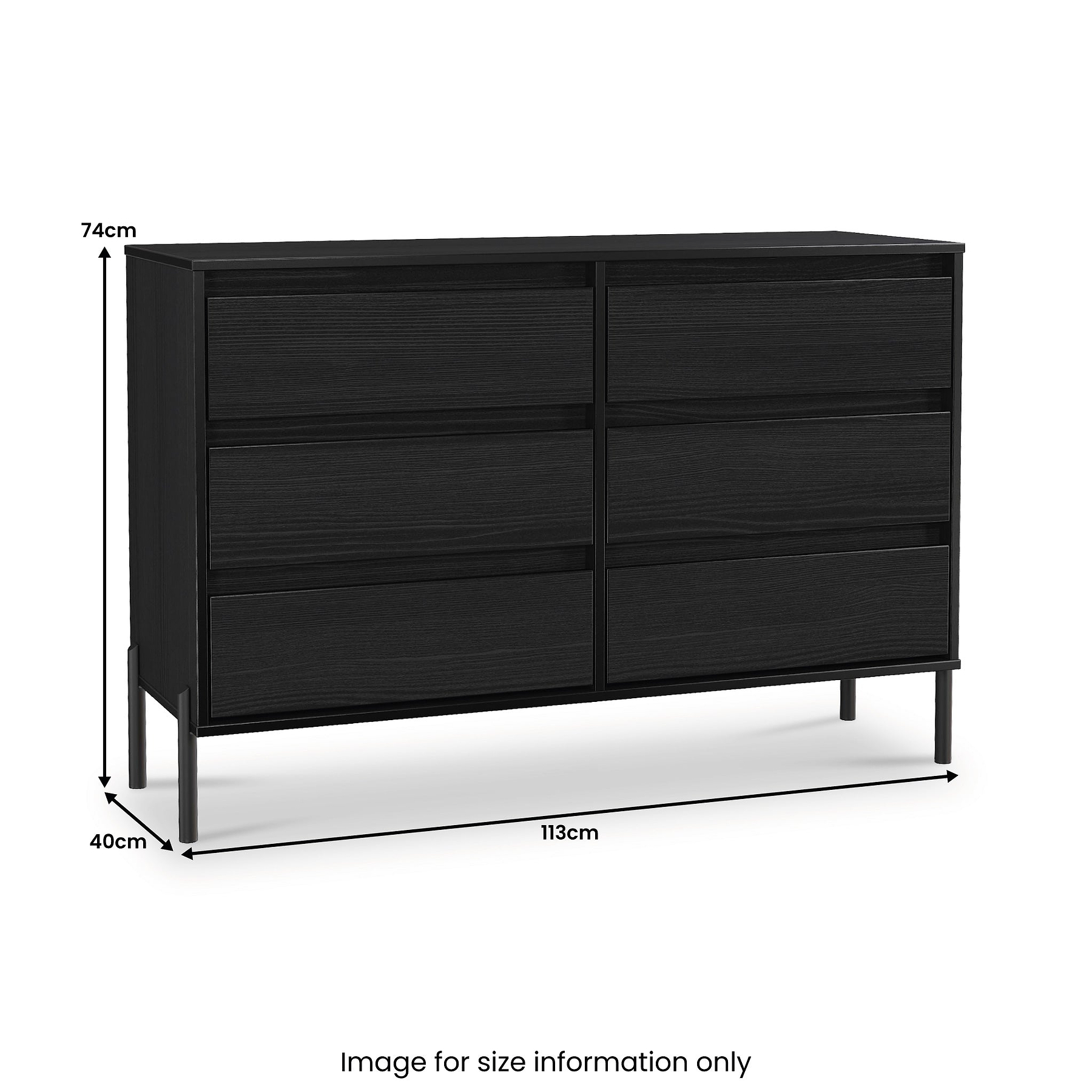 Axton 6 Drawer Chest Black Ash from Roseland 