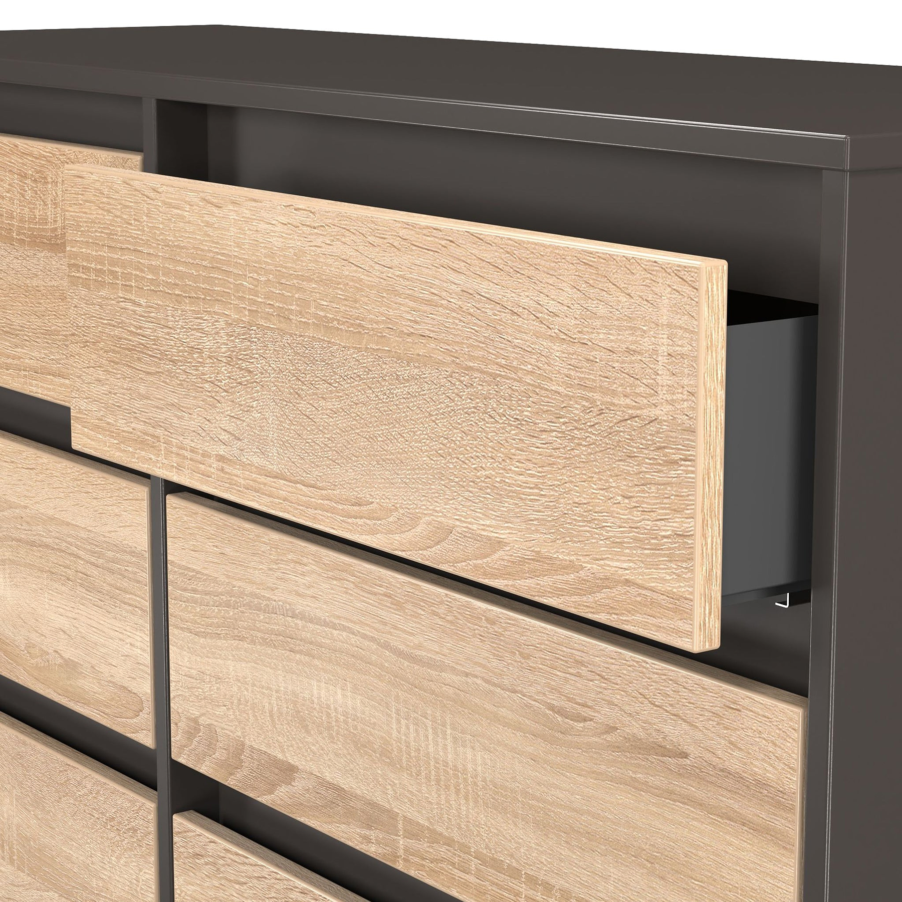 Axton 6 Drawer Chest Oak Graphite from Roseland Furniture