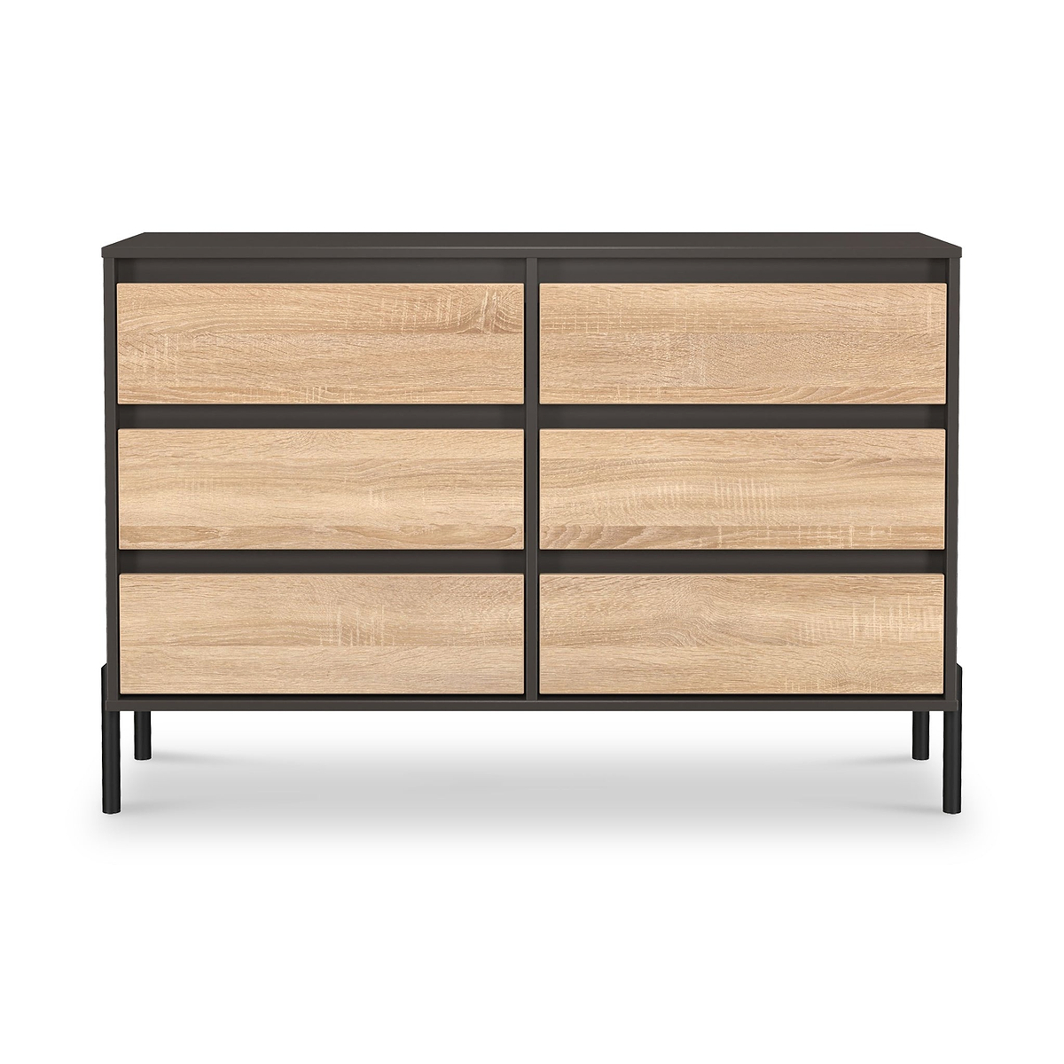 Axton 6 Drawer Chest Oak Graphite from Roseland Furniture