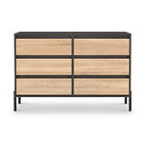Axton 6 Drawer Chest Oak Graphite from Roseland Furniture