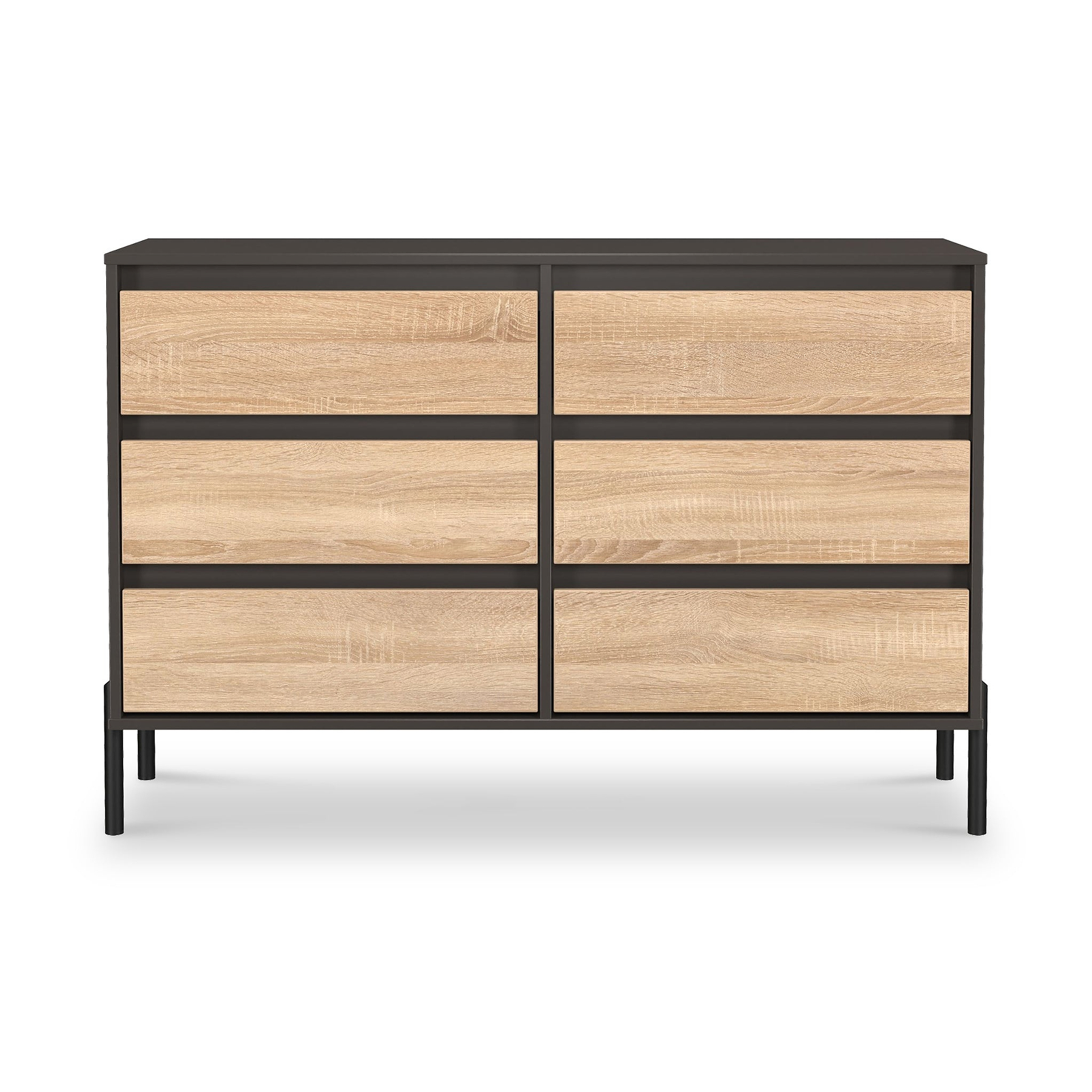 Axton 6 Drawer Chest Oak Graphite from Roseland Furniture