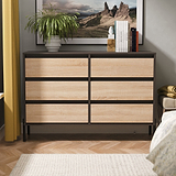 Axton 6 Drawer Chest Oak Graphite from Roseland Furniture