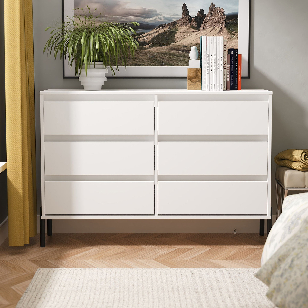 Axton 6 Drawer Chest White Matt from Roseland Furniture