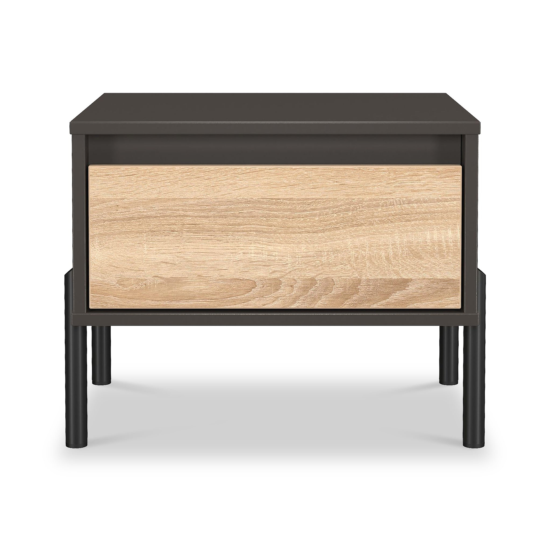 Axton 1 Drawer Bedside Oak Graphite from Roseland Furniture
