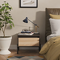 Axton 1 Drawer Bedside Oak Graphite from Roseland Furniture