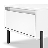 Axton 1 Drawer Bedside White Matt from Roseland Furniture