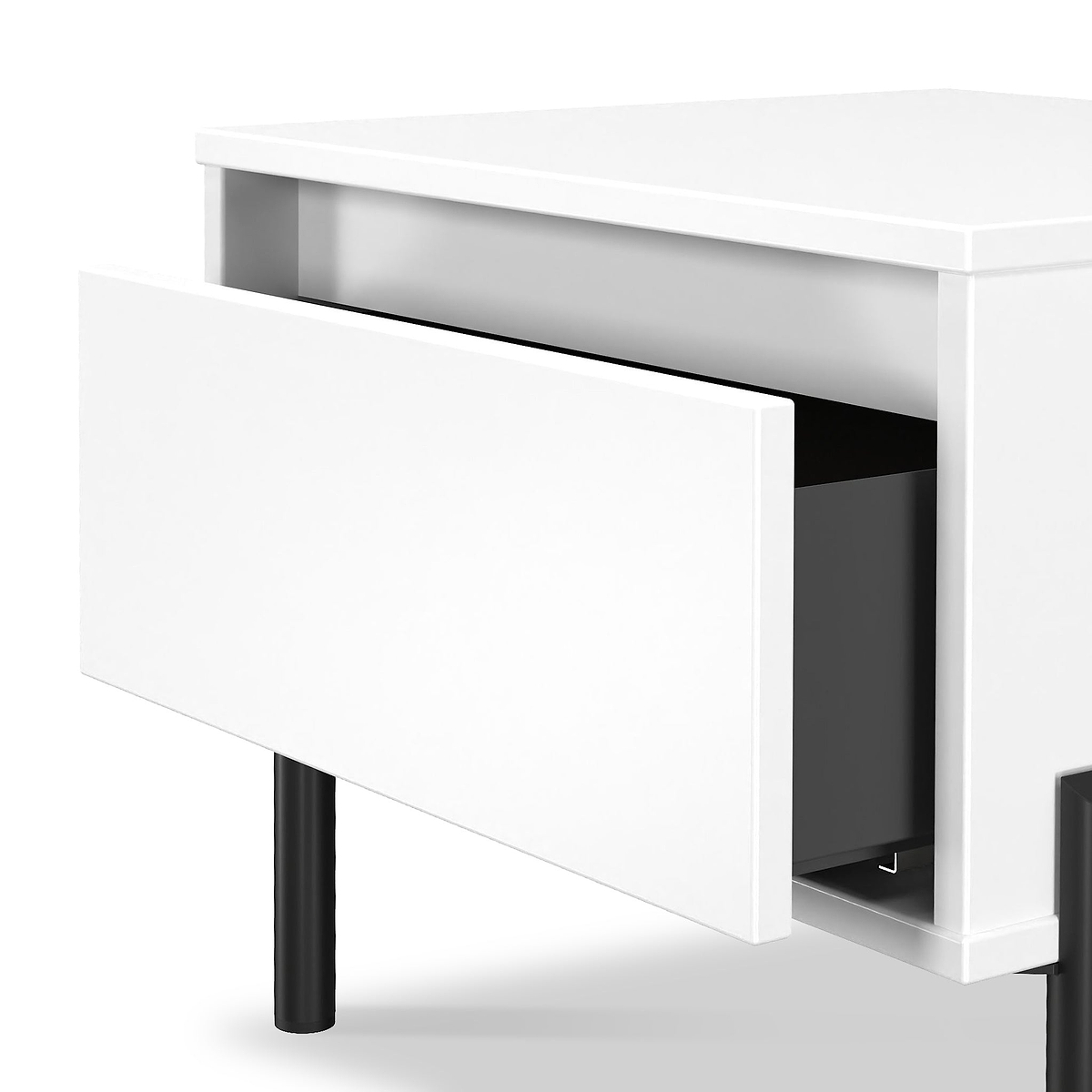 Axton 1 Drawer Bedside White Matt from Roseland Furniture
