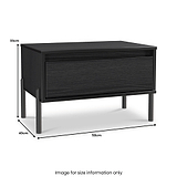 Axton 1 Drawer Wide Bedside Black Ash from Roseland 
