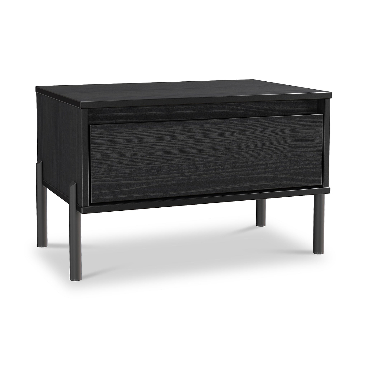 Axton1 Drawer Wide Bedside Black Ash from Roseland Furniture