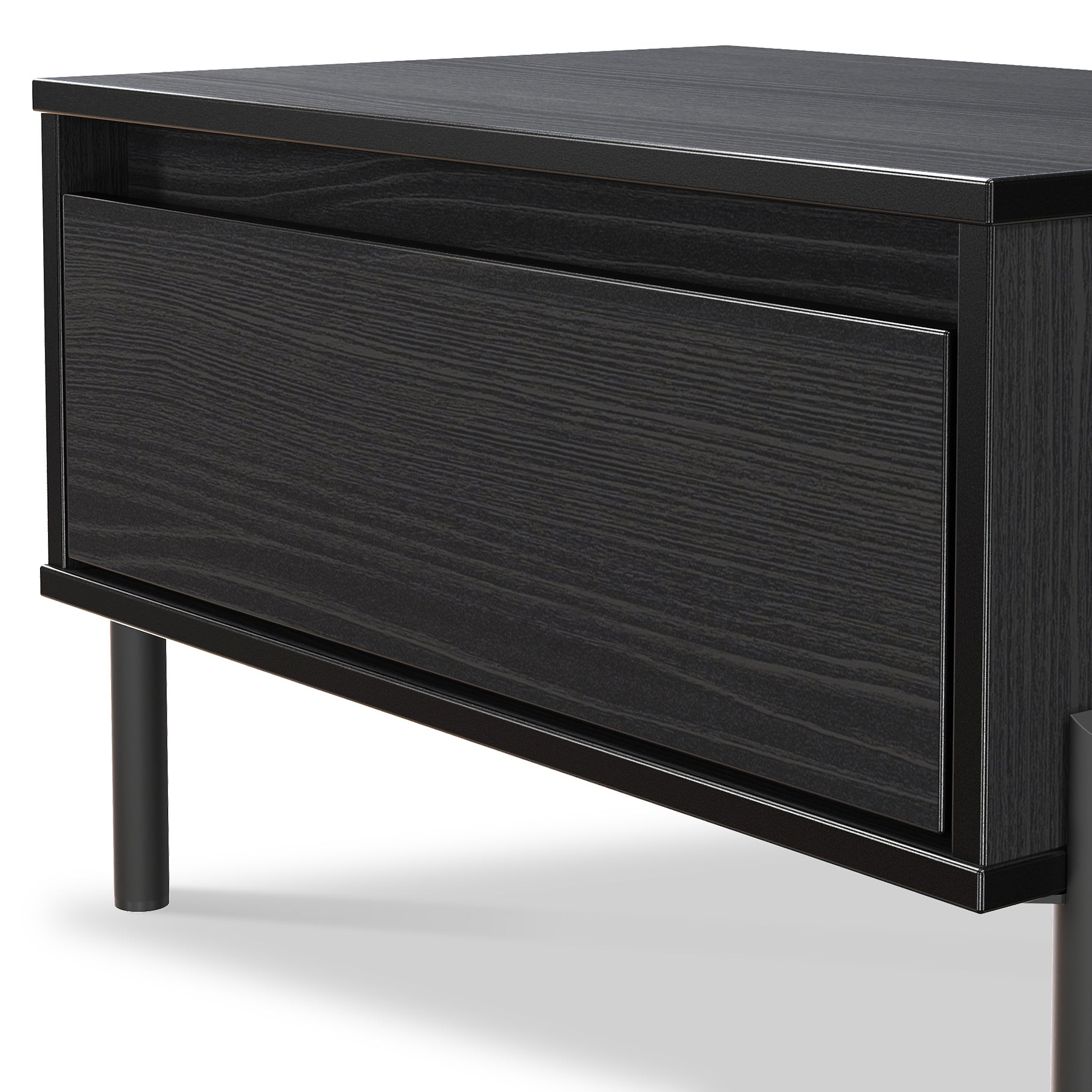 Axton1 Drawer Wide Bedside Black Ash from Roseland Furniture