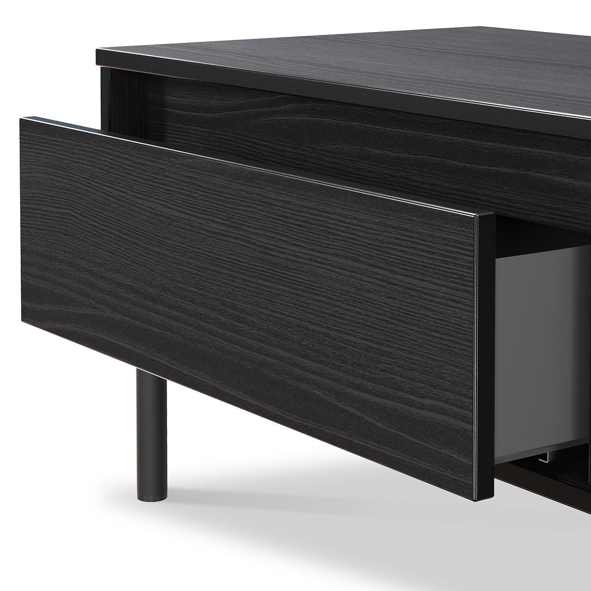 Axton1 Drawer Wide Bedside Black Ash from Roseland Furniture
