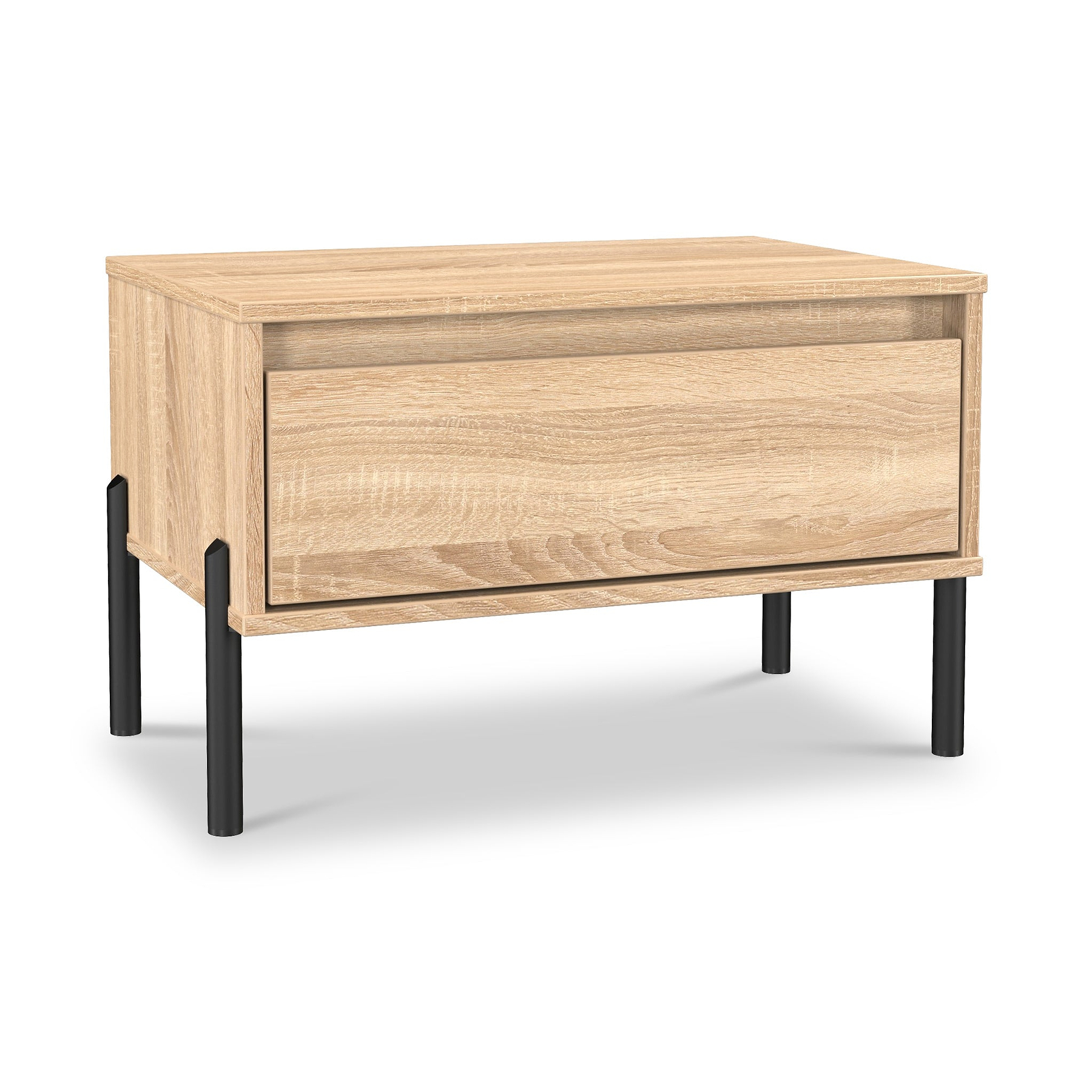 Axton1 Drawer Wide Bedside Oak from Roseland Furniture