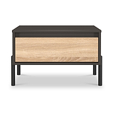 Axton1 Drawer Wide Bedside Oak Graphite from Roseland Furniture