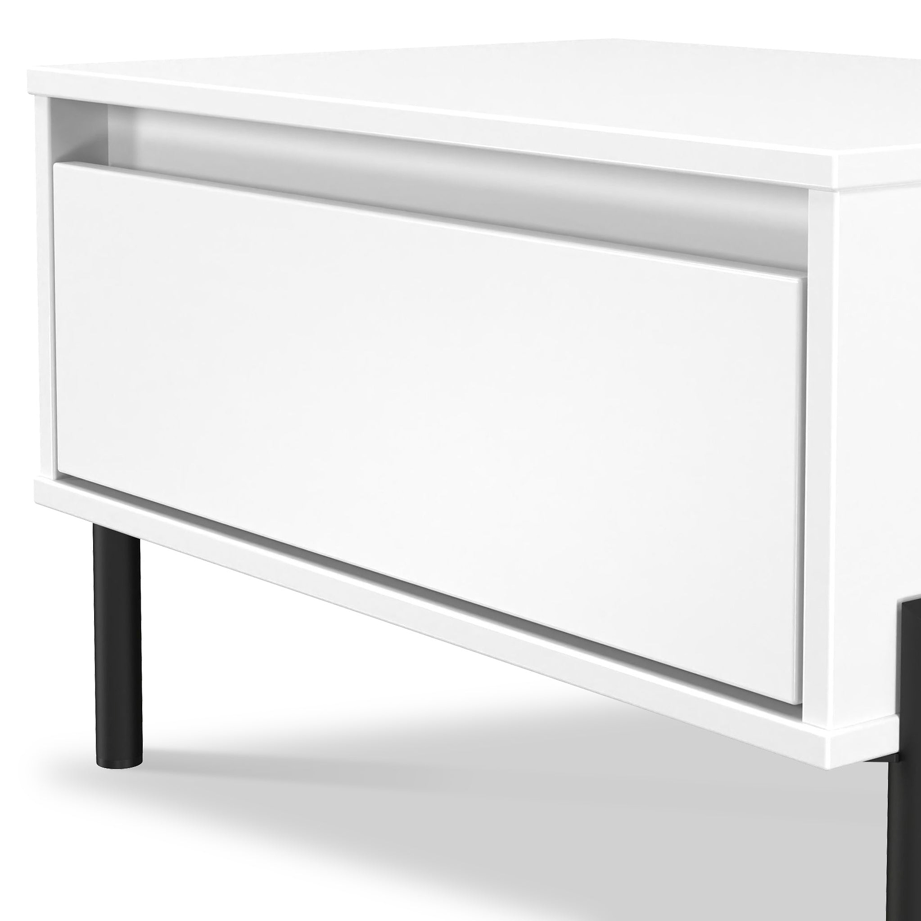 Axton1 Drawer Wide Bedside White Matt from Roseland Furniture
