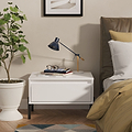 Axton1 Drawer Wide Bedside White Matt from Roseland Furniture