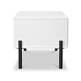 Axton1 Drawer Wide Bedside White Matt from Roseland Furniture