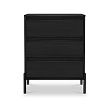 Axton 3 Drawer Compact Chest Black Ash from Roseland Furniture