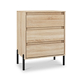 Axton 3 Drawer Compact Chest Oak from Roseland Furniture
