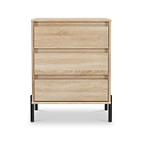 Axton 3 Drawer Compact Chest Oak from Roseland Furniture