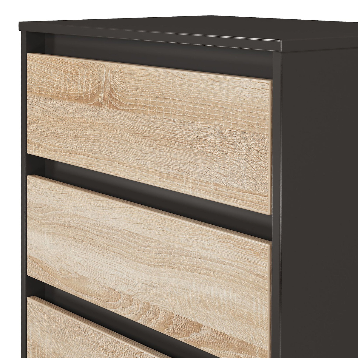 Axton 3 Drawer Compact Chest Oak Graphite from Roseland Furniture