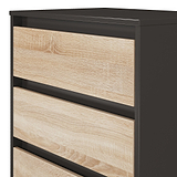 Axton 3 Drawer Compact Chest Oak Graphite from Roseland Furniture