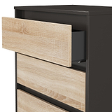 Axton 3 Drawer Compact Chest Oak Graphite from Roseland Furniture