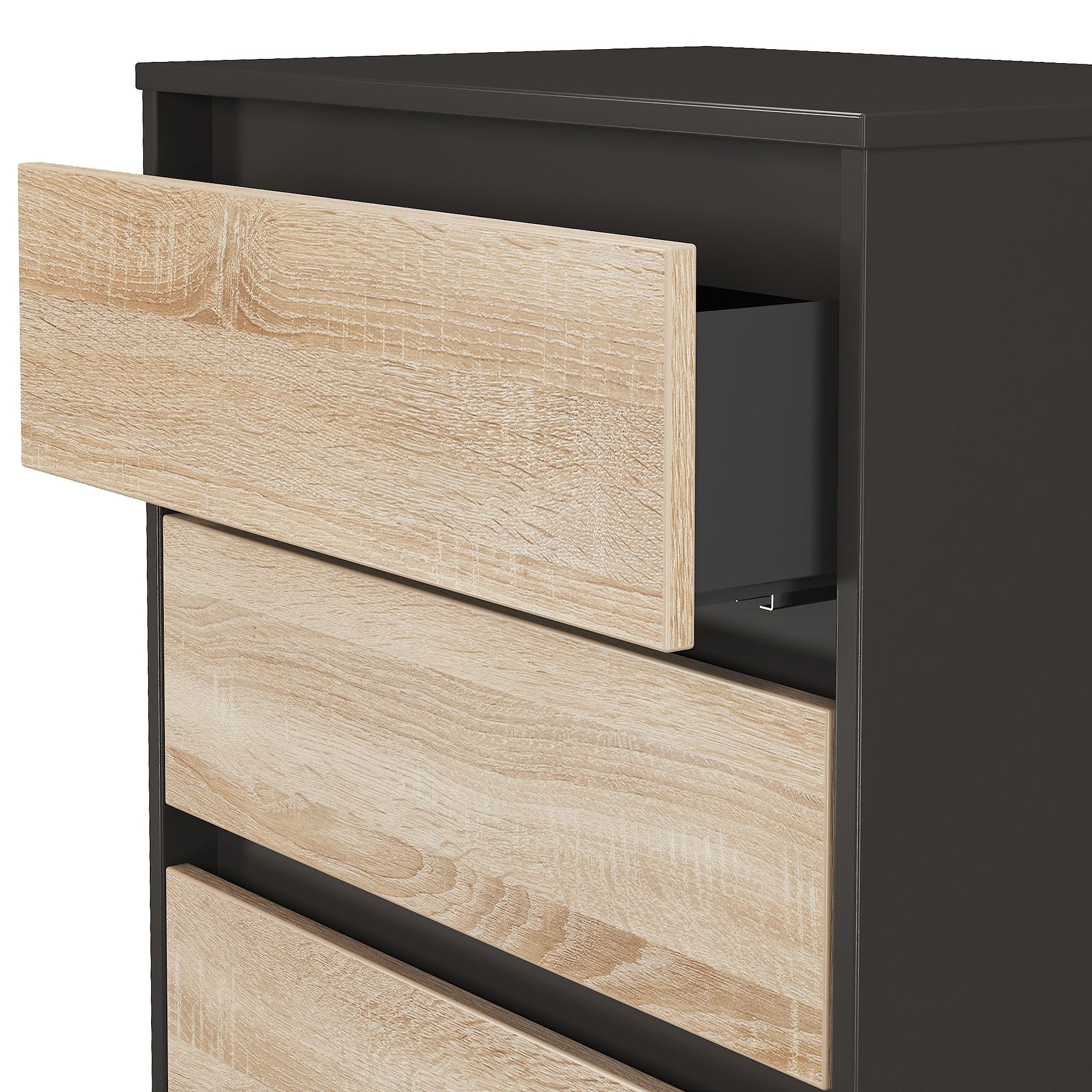Axton 3 Drawer Compact Chest Oak Graphite from Roseland Furniture