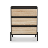 Axton 3 Drawer Compact Chest Oak Graphite from Roseland Furniture