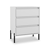 Axton 3 Drawer Compact Chest White Matt from Roseland Furniture