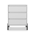Axton 3 Drawer Compact Chest White Matt from Roseland Furniture
