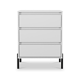 Axton 3 Drawer Compact Chest White Matt from Roseland Furniture