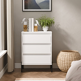 Axton 3 Drawer Compact Chest White Matt from Roseland Furniture
