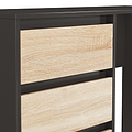Axton 4 Drawer Dressing Table Oak Graphite Angle2 from Roseland Furniture