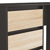 Axton 4 Drawer Dressing Table Oak Graphite Angle2 from Roseland Furniture