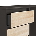 Axton 4 Drawer Dressing Table Oak Graphite Angle2 from Roseland Furniture