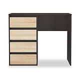 Axton 4 Drawer Dressing Table Oak Graphite Angle2 from Roseland Furniture