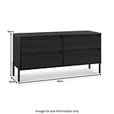 Axton 4 Drawer Low Storage Unit Black Ash from Roseland Furniture