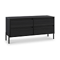 Axton 4 Drawer Low Storage Unit Black Ash from Roseland Furniture
