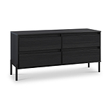 Axton 4 Drawer Low Storage Unit Black Ash from Roseland Furniture