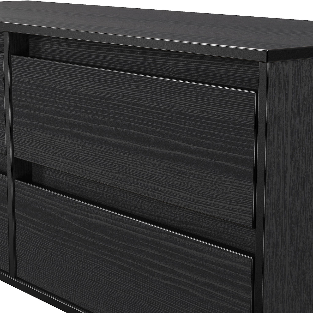 Axton 4 Drawer Low Storage Unit Black Ash from Roseland Furniture