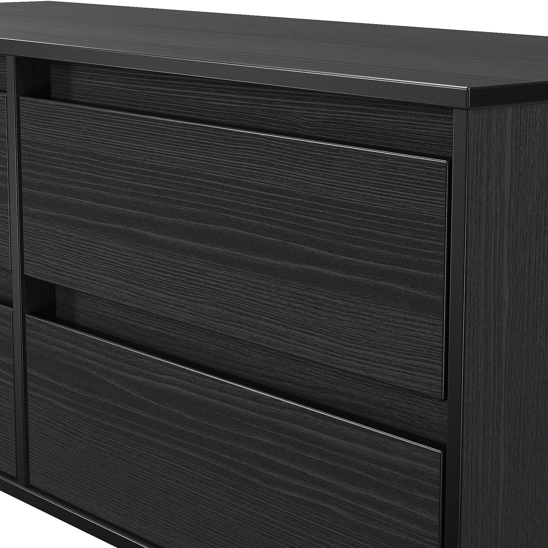 Axton 4 Drawer Low Storage Unit Black Ash from Roseland Furniture